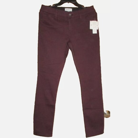 Liz Claiborne Skinny Pants 6 NWT Flexi Fit Mid Rise Burgundy Dark Red Jeggings - Picture 1 of 4